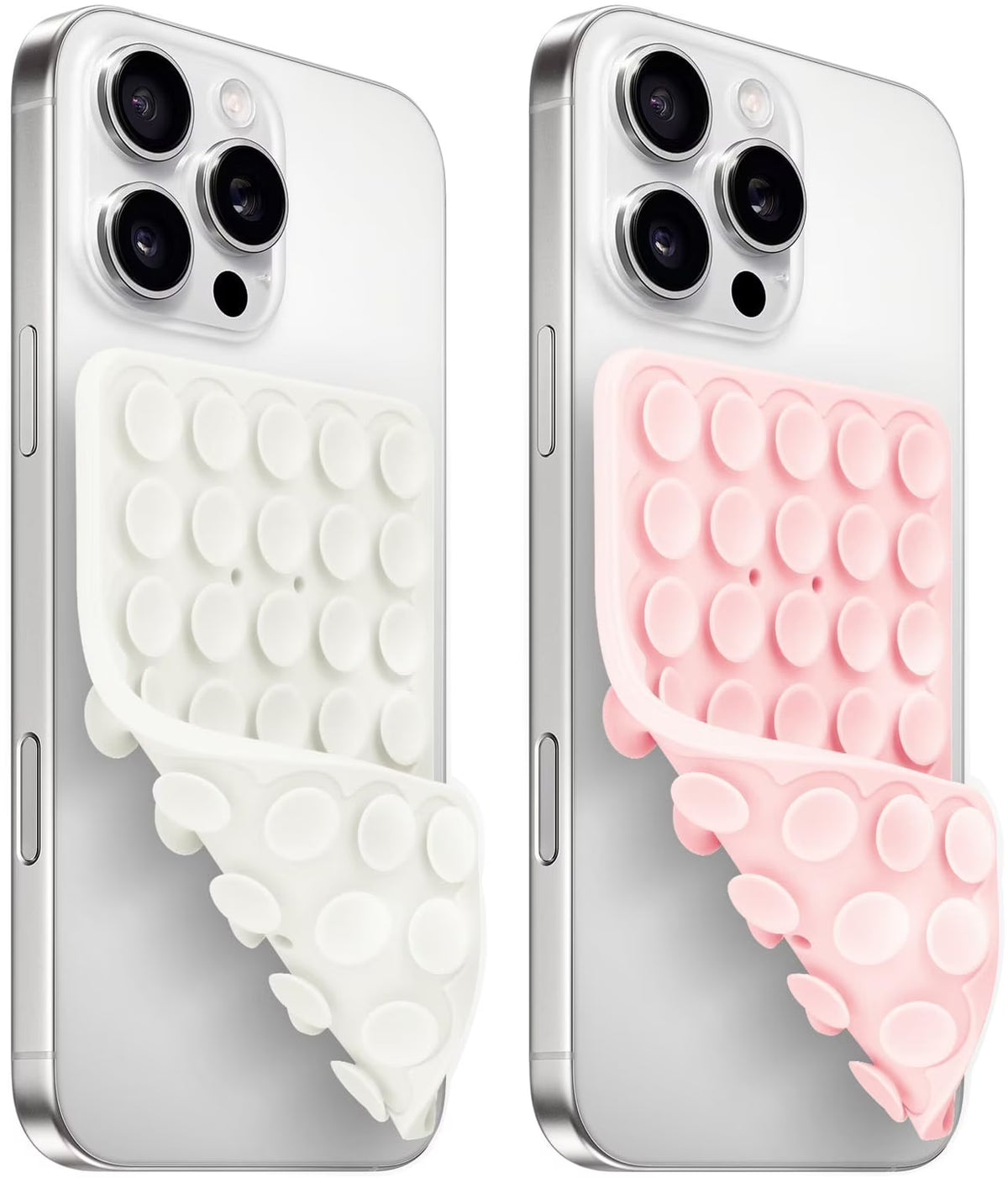 (2 Pack) Silicone Suction Cup Phone Case Mount Double Sided, Sticky Phone Grip with Higher Suction Power for Cell Phone, Hands-Free Phone Accessories for Selfies and Videos, Pink